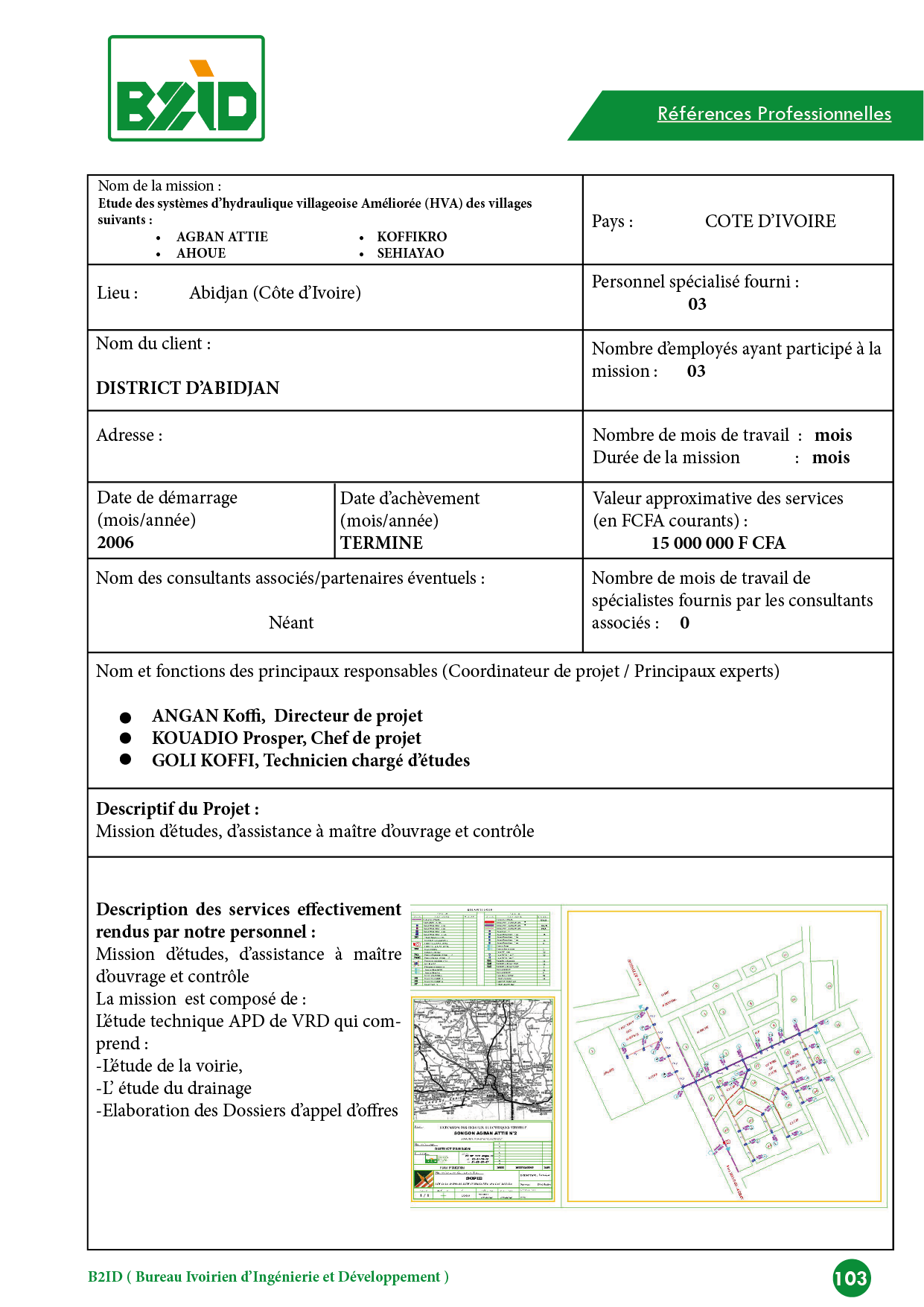 Etude des systèmes d’hydraulique villageoise Améliorée (HVA) des villages suivants : • AGBAN ATTIE • KOFFIKRO • AHOUE • SEHIAYAO