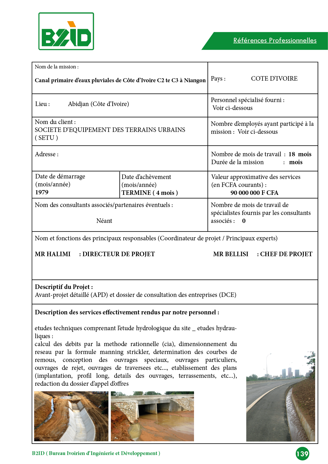 Canal primaire d’eaux pluviales de Côte d’Ivoire C2 te C3 à Niangon