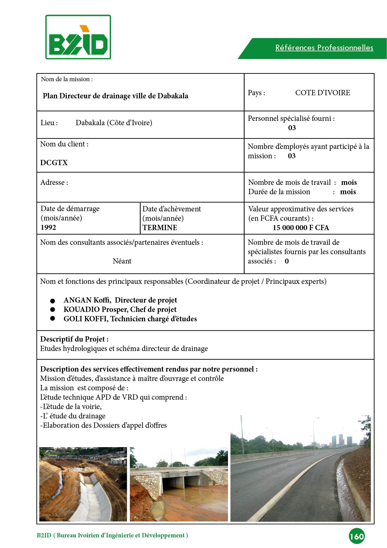 Plan Directeur de drainage ville de Dabakala