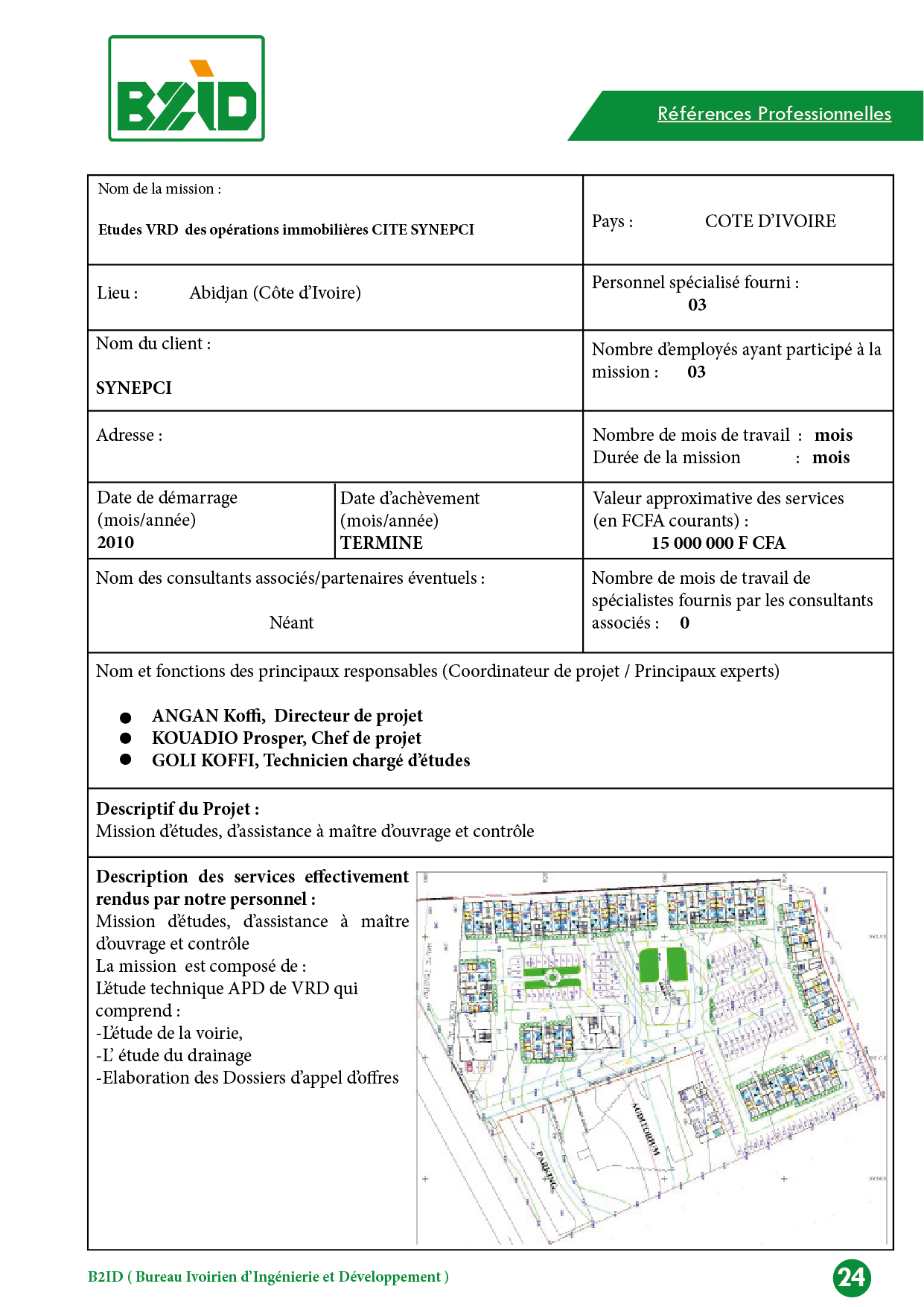 Etudes VRD des opérations immobilières CITE SYNEPCI