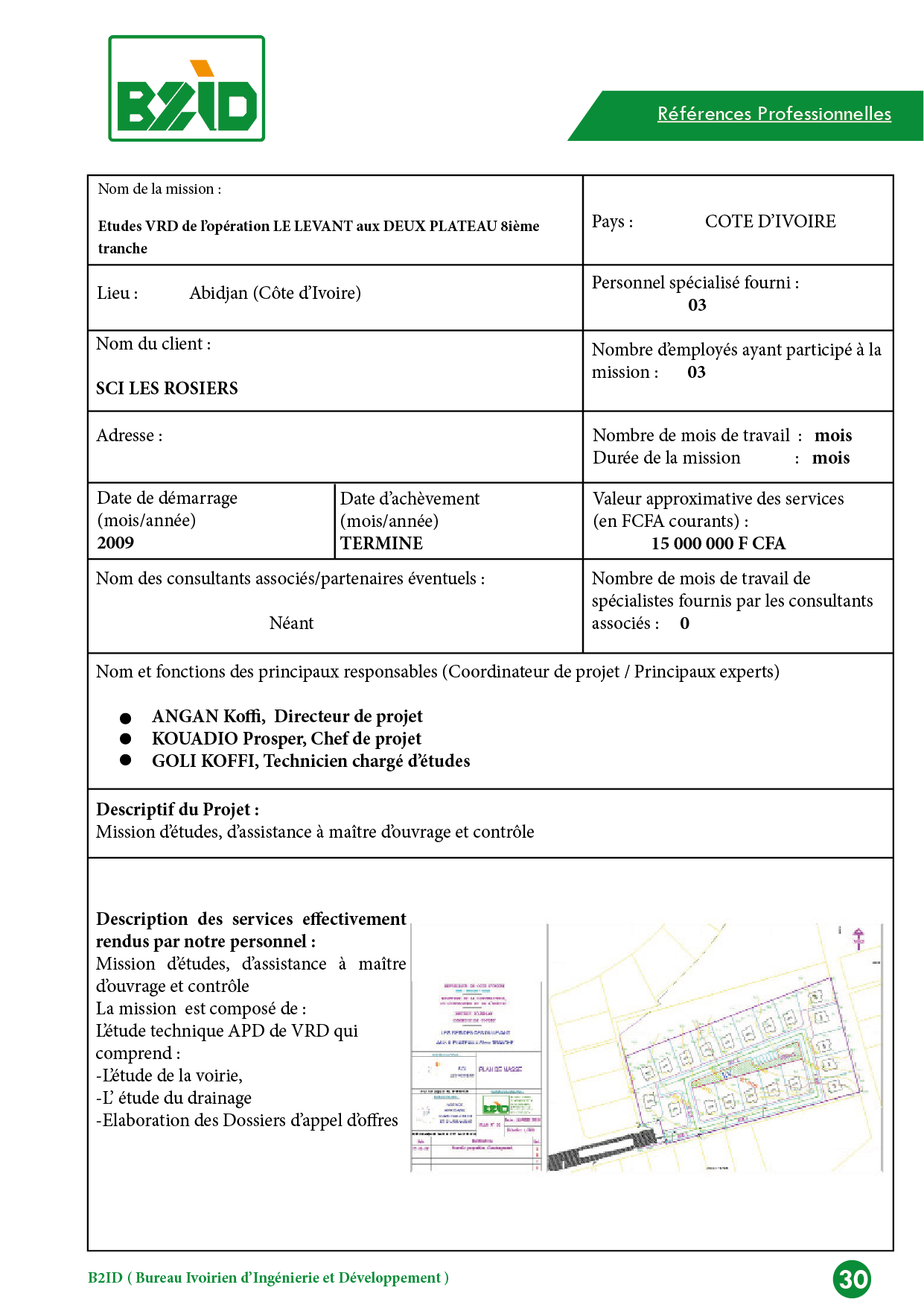 Etudes VRD de l’opération LE LEVANT aux DEUX PLATEAU 8ième tranche