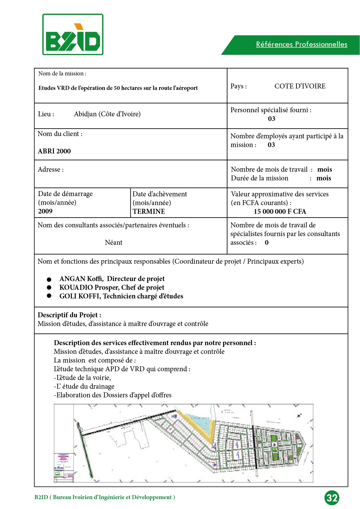 Etudes VRD de l’opération de 50 hectares sur la route l’aéroport