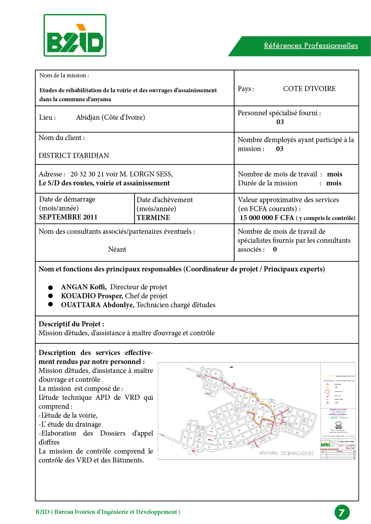 Etudes de réhabilitation de la voirie et des ouvrages d’assainissement dans la commune d’anyama