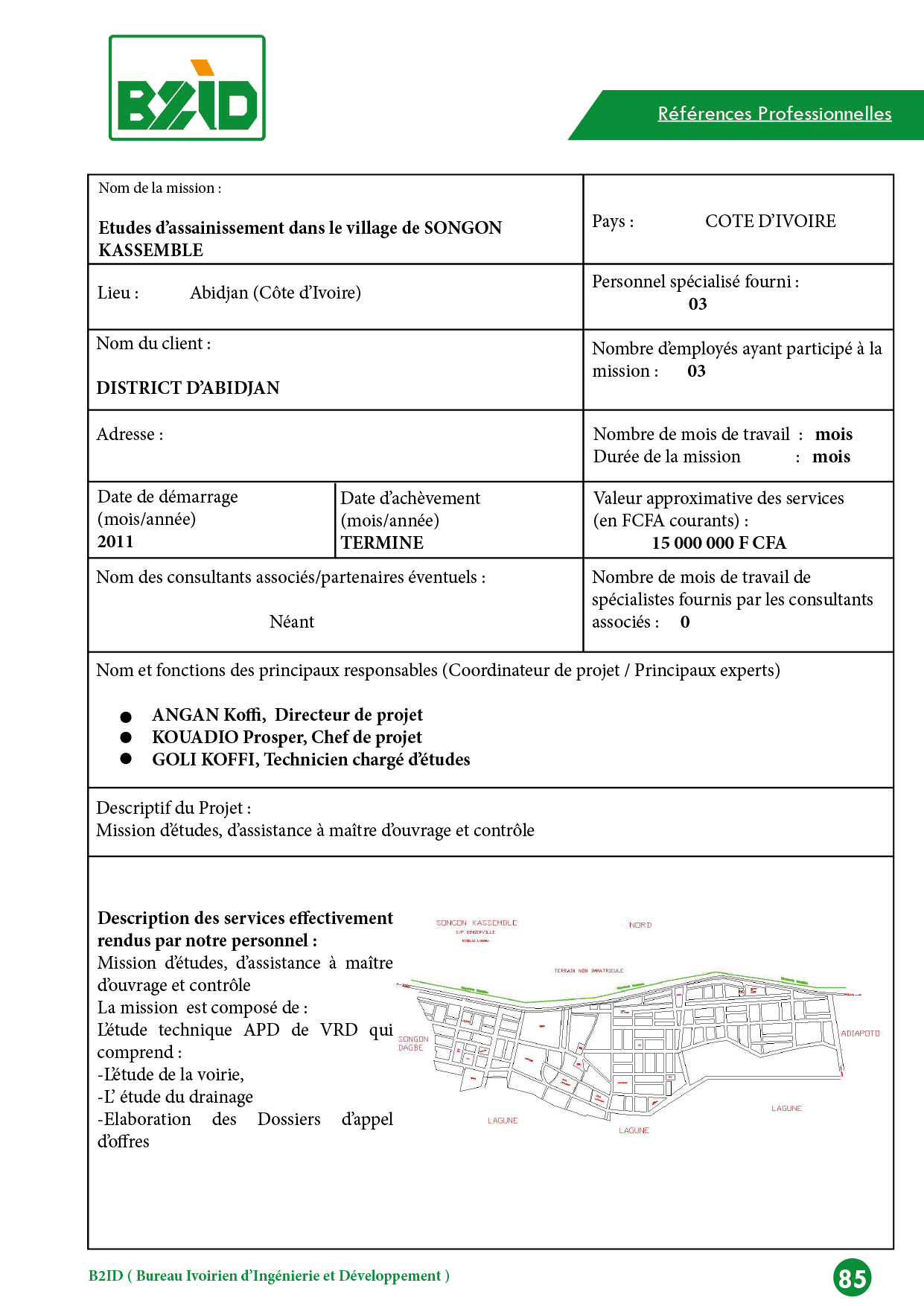 Etudes d’assainissement dans le village de SONGON KASSEMBLE